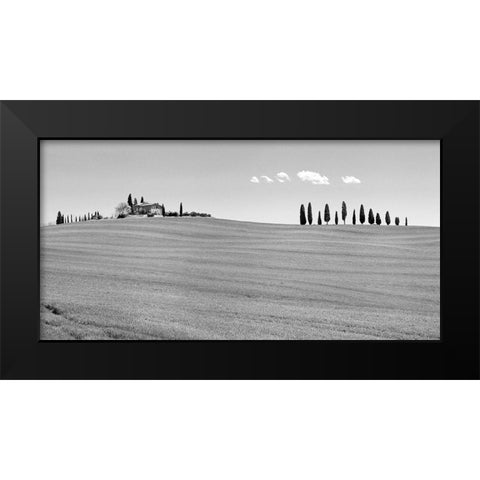 Strada del Brunello-Tuscany (BW) Black Modern Wood Framed Art Print by Pangea Images