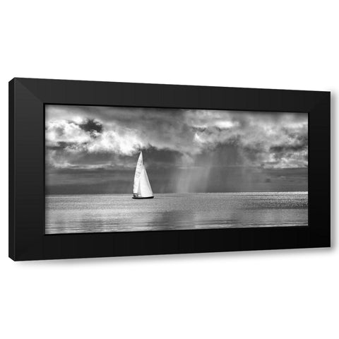 Sailing on a Silver Sea (BW) Black Modern Wood Framed Art Print by Pangea Images