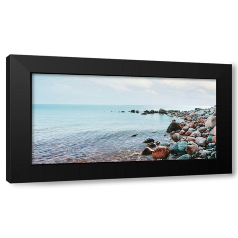 Pebbles on the Beach Black Modern Wood Framed Art Print with Double Matting by Pangea Images