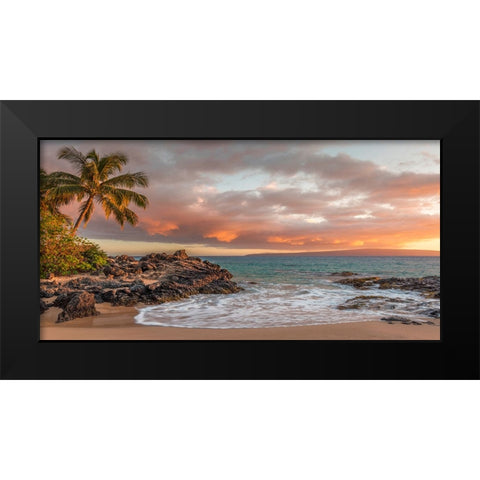 Sunset on a Tropical Beach Black Modern Wood Framed Art Print by Pangea Images