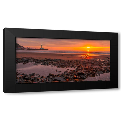 Sunset on the Coast of Yorkshire, UK Black Modern Wood Framed Art Print by Pangea Images