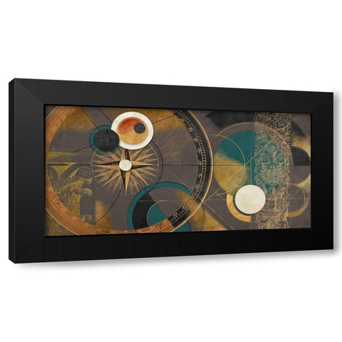 Orbite Spaziali - Blu Black Modern Wood Framed Art Print with Double Matting by Armenti, Arturo