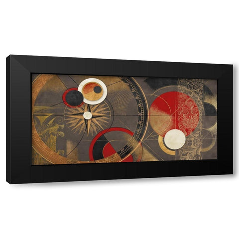 Orbite Spaziali - Rosso Black Modern Wood Framed Art Print with Double Matting by Armenti, Arturo