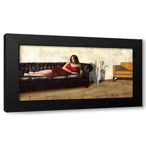 The Black Sofa Black Modern Wood Framed Art Print by Antinori, Andrea