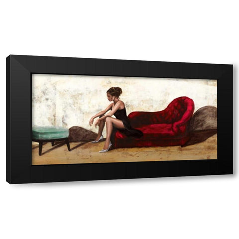 The Red Sofa Black Modern Wood Framed Art Print with Double Matting by Antinori, Andrea