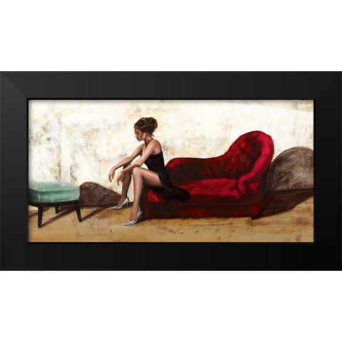 The Red Sofa Black Modern Wood Framed Art Print by Antinori, Andrea