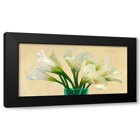 White Callas in a Glass Vase (detail) Black Modern Wood Framed Art Print with Double Matting by Antinori, Andrea