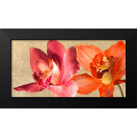 Two Orchids Black Modern Wood Framed Art Print by Antinori, Andrea