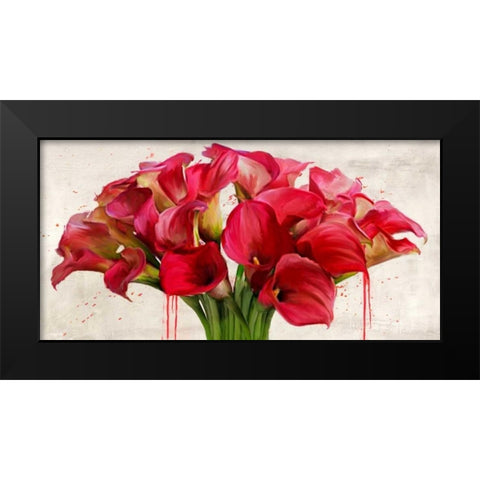 Calla abstraction Black Modern Wood Framed Art Print by Vinci, Alex