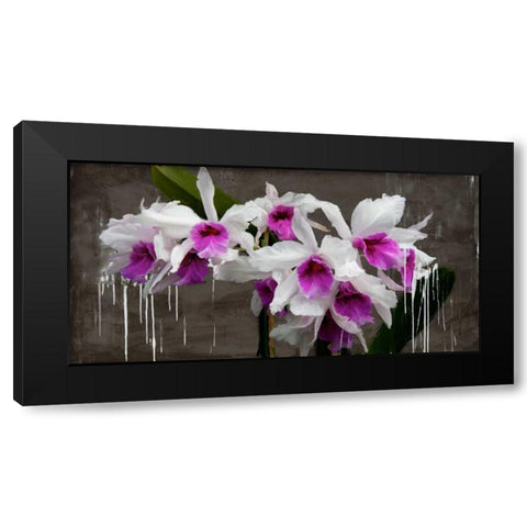 Orchid blackboard Black Modern Wood Framed Art Print with Double Matting by Vinci, Alex