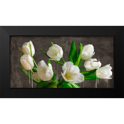 Tulip blackboard Black Modern Wood Framed Art Print by Vinci, Alex