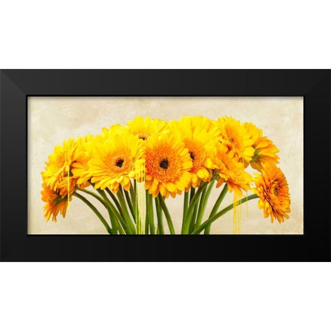 Gerbera Abstraction Black Modern Wood Framed Art Print by Vinci, Alex