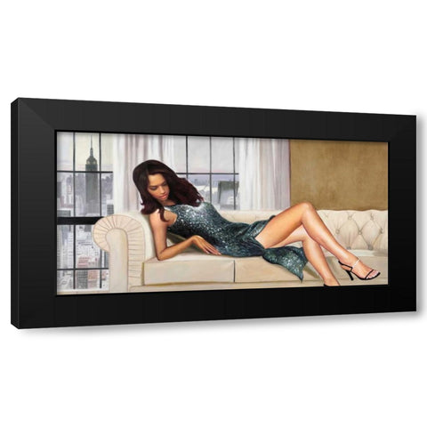 In Manhattan Black Modern Wood Framed Art Print by Benson, Pierre