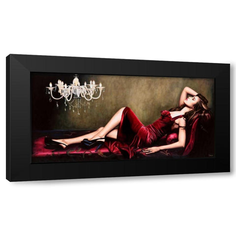 Red Velvet Black Modern Wood Framed Art Print with Double Matting by Benson, Pierre