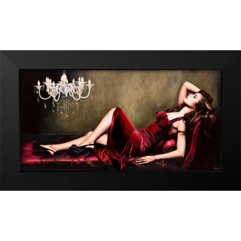 Red Velvet Black Modern Wood Framed Art Print by Benson, Pierre