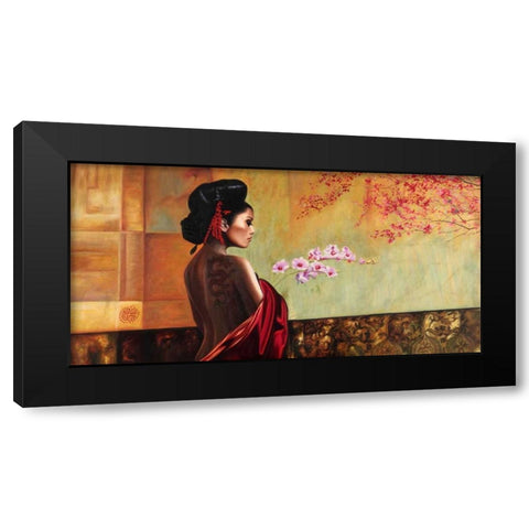 Wild Orchid Black Modern Wood Framed Art Print with Double Matting by Benson, Pierre