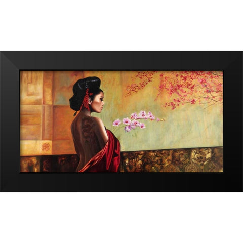 Wild Orchid Black Modern Wood Framed Art Print by Benson, Pierre