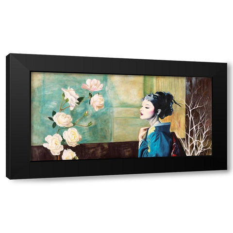 Wild Flower Black Modern Wood Framed Art Print with Double Matting by Benson, Pierre