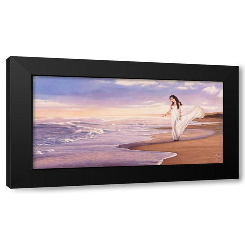 Ocean Waves Black Modern Wood Framed Art Print with Double Matting by Benson, Pierre