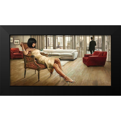Lovers Nest Black Modern Wood Framed Art Print by Benson, Pierre