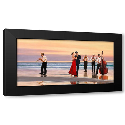 Romance on the beach Black Modern Wood Framed Art Print with Double Matting by Benson, Pierre