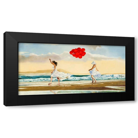 Collecting waves Black Modern Wood Framed Art Print by Benson, Pierre