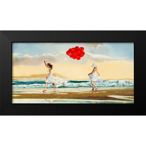 Collecting waves Black Modern Wood Framed Art Print by Benson, Pierre