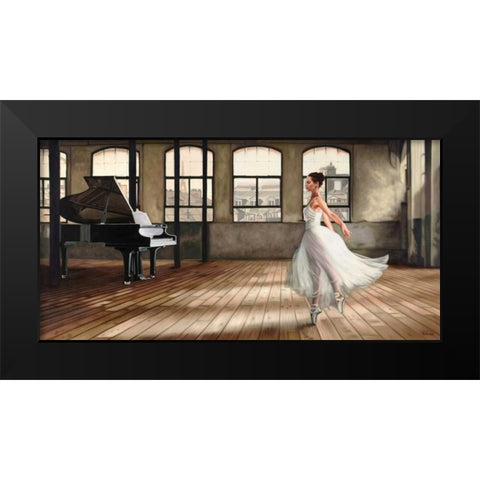 Dim light Ballerina  Black Modern Wood Framed Art Print by Benson, Pierre