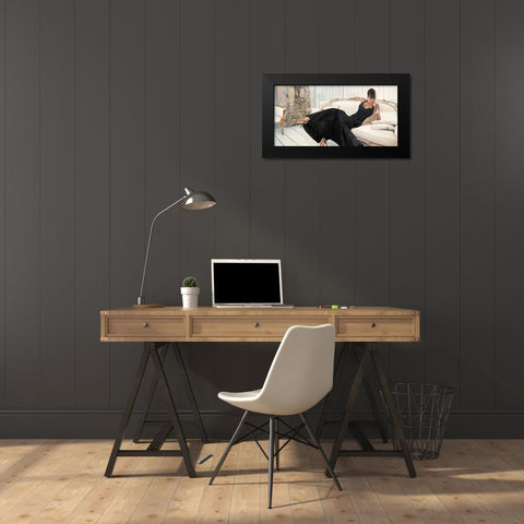 White Interior Black Modern Wood Framed Art Print by Benson, Pierre
