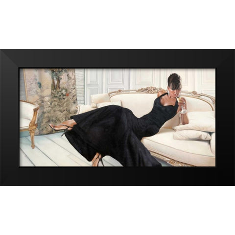 White Interior Black Modern Wood Framed Art Print by Benson, Pierre