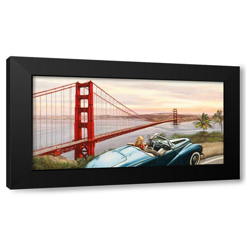 Golden Gate View Black Modern Wood Framed Art Print by Benson, Pierre
