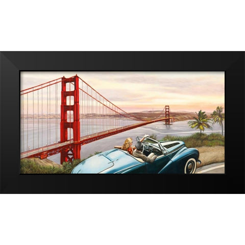 Golden Gate View Black Modern Wood Framed Art Print by Benson, Pierre