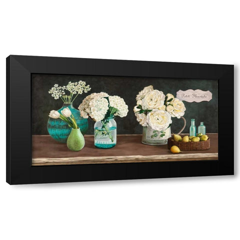 Petit Fleuriste Black Modern Wood Framed Art Print with Double Matting by Benson, Pierre