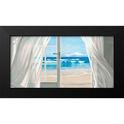 Window by the Sea (detail) Black Modern Wood Framed Art Print by Benson, Pierre