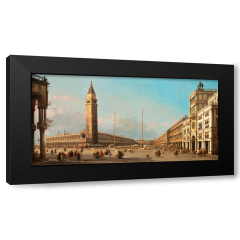 Piazza San Marco Looking South and West Black Modern Wood Framed Art Print by Canaletto