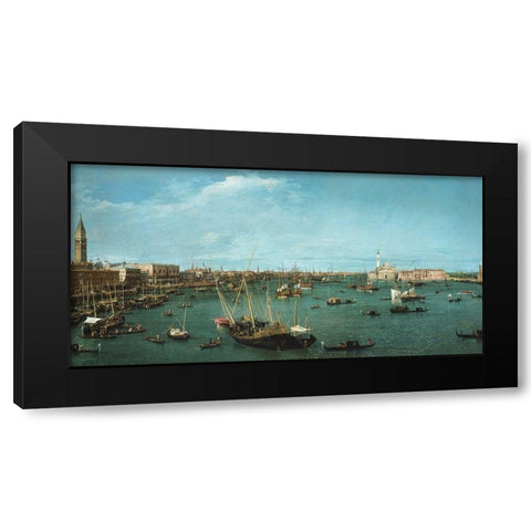 Bacino di San Marco, Venice Black Modern Wood Framed Art Print with Double Matting by Canaletto