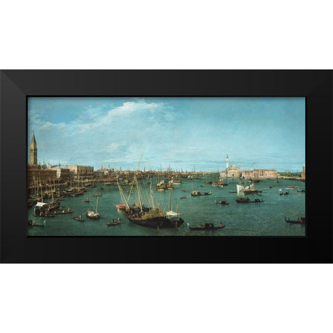 Bacino di San Marco, Venice Black Modern Wood Framed Art Print by Canaletto