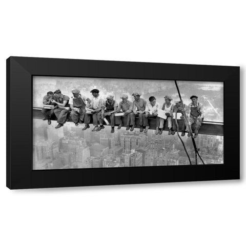 New York Construction Workers Lunching on a Crossbeam 1932 Black Modern Wood Framed Art Print by Ebbets, Charles C.