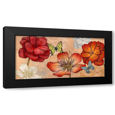 Flowers and Butterflies (Neutral)  Black Modern Wood Framed Art Print by Grant, Eve C.