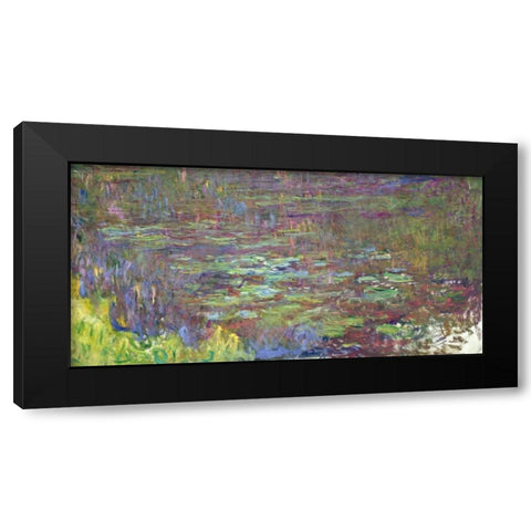 Waterlilies at Sunset Black Modern Wood Framed Art Print with Double Matting by Monet, Claude
