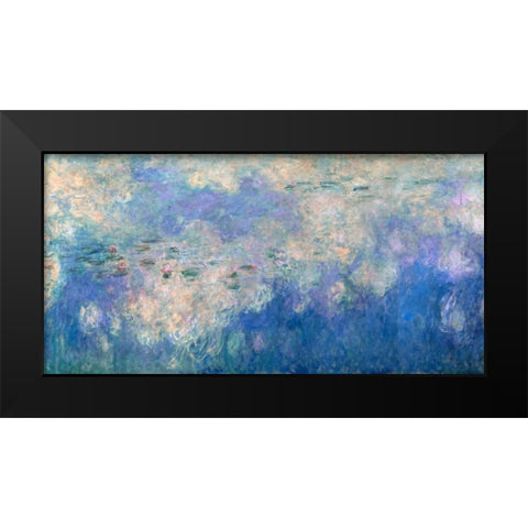 Detail of Waterlilies- The Clouds Black Modern Wood Framed Art Print by Monet, Claude