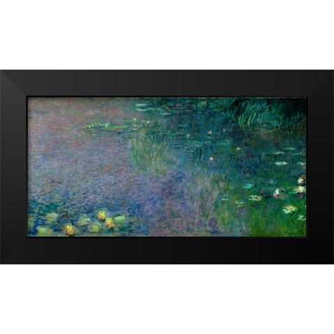 Morning (detail II) Black Modern Wood Framed Art Print by Monet, Claude