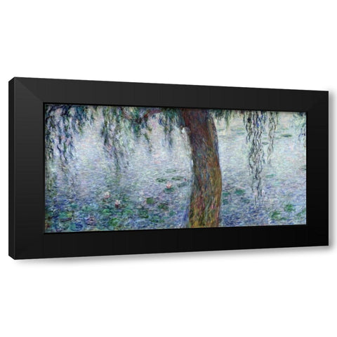 Morning with Weeping Willows I (detail) Black Modern Wood Framed Art Print with Double Matting by Monet, Claude