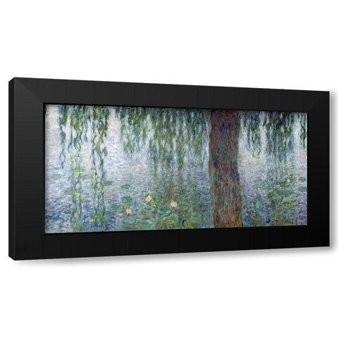 Morning with Weeping Willows II (detail) Black Modern Wood Framed Art Print with Double Matting by Monet, Claude