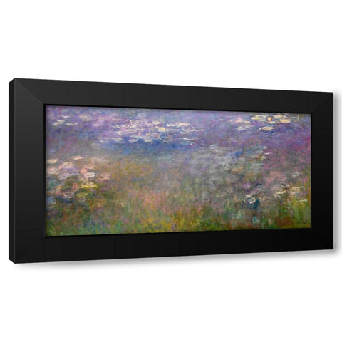 Water Lilies Black Modern Wood Framed Art Print by Monet, Claude