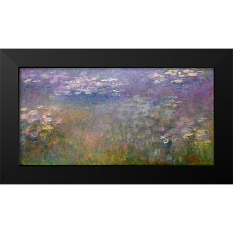 Water Lilies Black Modern Wood Framed Art Print by Monet, Claude