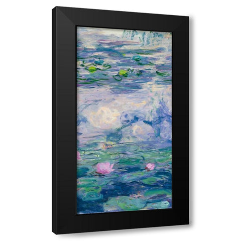 Waterlilies II Black Modern Wood Framed Art Print by Monet, Claude