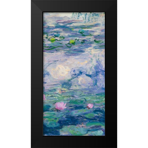 Waterlilies II Black Modern Wood Framed Art Print by Monet, Claude