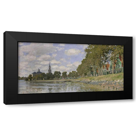 Zaandam, Holland (detail) Black Modern Wood Framed Art Print with Double Matting by Monet, Claude