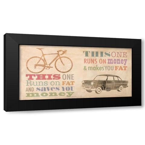 Bike vs Car Black Modern Wood Framed Art Print with Double Matting by Teller, Skip